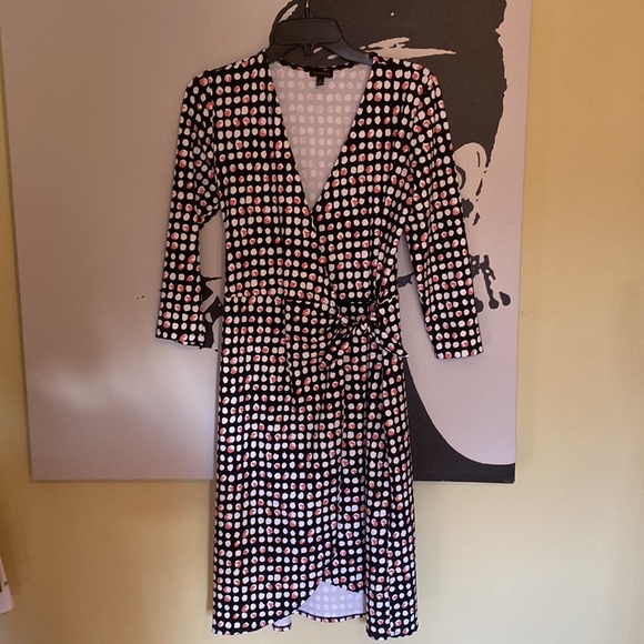 LAST CHANCE!! Talbots Faux Wrap Graphic Print Dress - Sz S - Picture 2 of 8